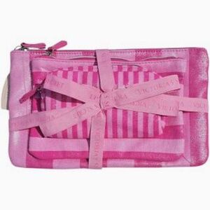 Victoria’s Secret 3 pouch gift set Pink Striped